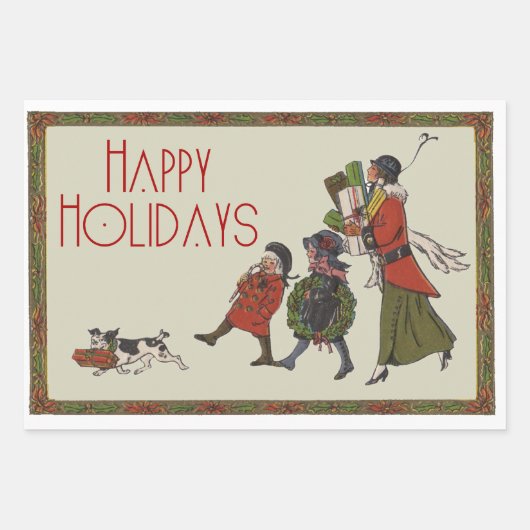 Weihnachtsblock-Illustrationsplätze Geschenkpapier Set (Vorderseite 3)