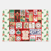 Weihnachtsblock-Illustrationsplätze Geschenkpapier Set (Vorderseite)