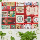 Weihnachtsblock-Illustrationsplätze Geschirrtuch (Gefaltet)