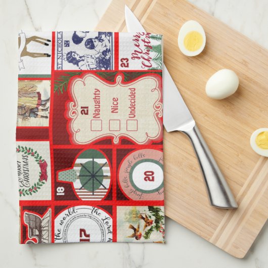 Weihnachtsblock-Illustrationsplätze Geschirrtuch (Viertel Falte)