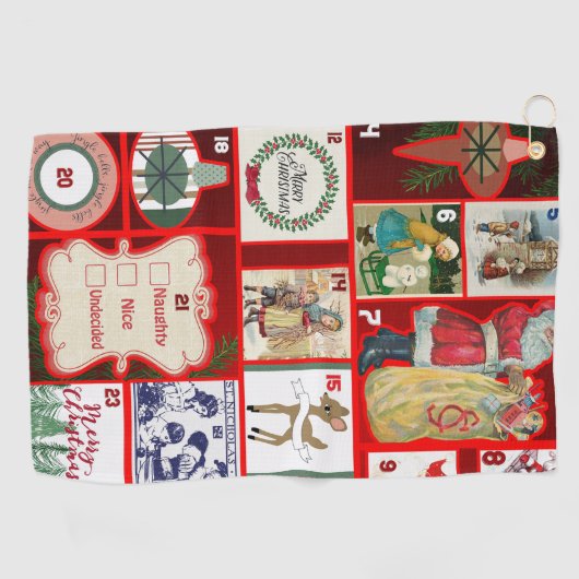Weihnachtsblock-Illustrationsplätze Golfhandtuch (Horizontal)