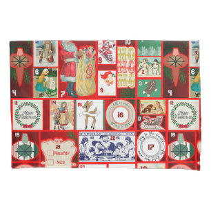 Weihnachtsblock-Illustrationsplätze Kissenbezug