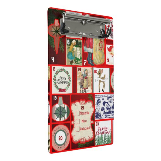 Weihnachtsblock-Illustrationsplätze Mini Klemmbrett (Schrägansicht)