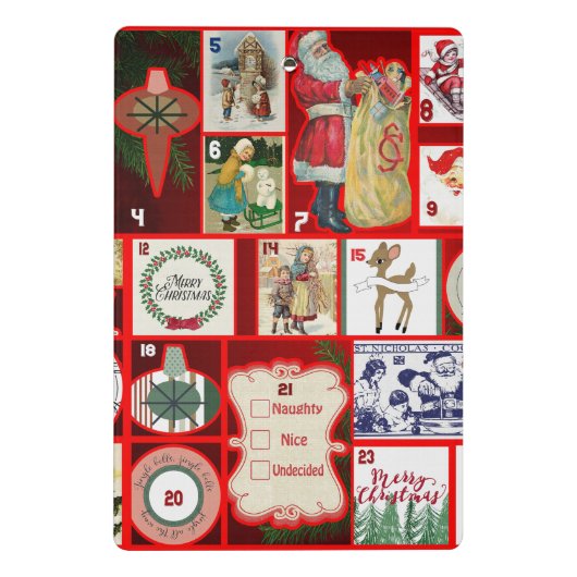 Weihnachtsblock-Illustrationsplätze Mini Klemmbrett (Rückseite)