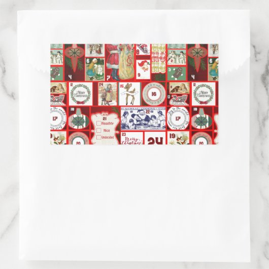 Weihnachtsblock-Illustrationsplätze Rechteckiger Aufkleber (Tasche)