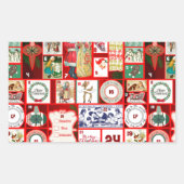 Weihnachtsblock-Illustrationsplätze Rechteckiger Aufkleber (Vorderseite)