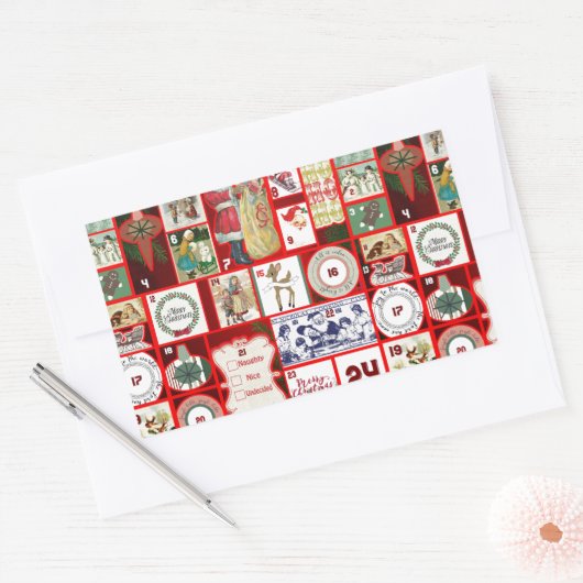 Weihnachtsblock-Illustrationsplätze Rechteckiger Aufkleber (Umschlag)