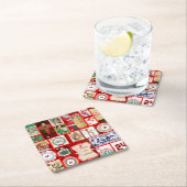 Weihnachtsblock-Illustrationsplätze Rechteckiger Pappuntersetzer (Vor Ort)