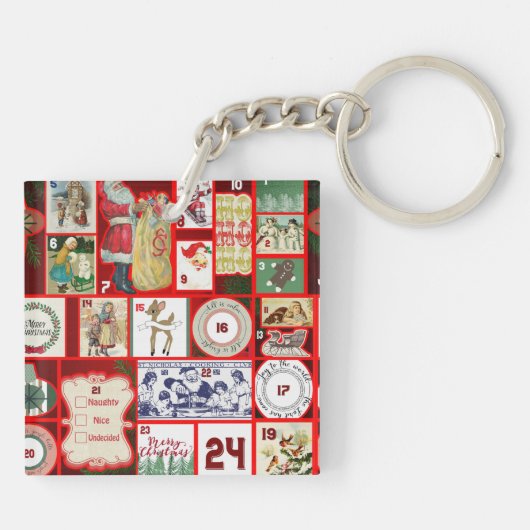 Weihnachtsblock-Illustrationsplätze Schlüsselanhänger (Rückseite)