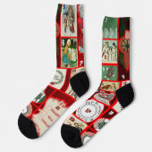 Weihnachtsblock-Illustrationsplätze Socken (Linkes Detail)