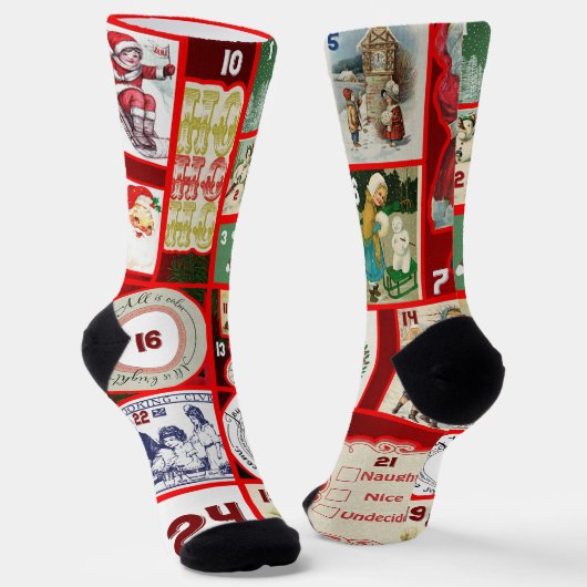 Weihnachtsblock-Illustrationsplätze Socken (Gewinkelt)