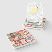 Weihnachtsblock-Illustrationsplätze Steinuntersetzer (Seitenansicht)