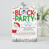 Weihnachtsblock-Party Einladung (Stehend Vorderseite)