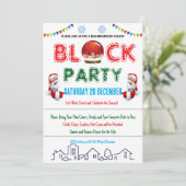 Weihnachtsblock-Party Einladung in der Nachbarscha (Stehend Vorderseite)