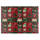 Weihnachtsblöcke-15x11 GLASSCHNITTSTELLE Schneidebrett (Vorderseite)