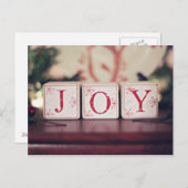 Weihnachtsblöcke mit Wörtern FREUDE Feiertagspostkarte (Vorne/Hinten)