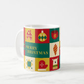Weihnachtsblockmuster im Bauhaus-Stil Kaffeetasse (Vorderseite Links)