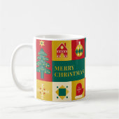 Weihnachtsblockmuster im Bauhaus-Stil Kaffeetasse (Links)