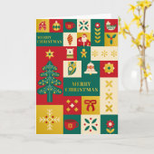 Weihnachtsblockmuster im Bauhaus-Stil Karte (Gelbe Blume)