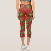 Weihnachtsblume Capri Leggings (Rückseite)