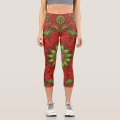 Weihnachtsblume Capri Leggings (Vorderseite)