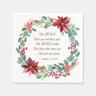 Weihnachtsblume Der Herr segne Sie Bibelverse Serviette
