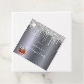 Weihnachtsblume Glitzer Tropfen Roter Schlitten Geschenkanhänger (Beispiel)