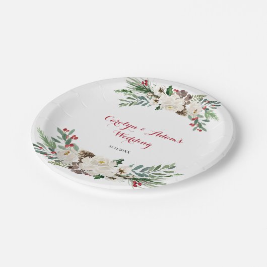 Weihnachtsblume Hochzeitsfeier Teller (Schrägansicht)