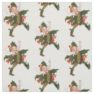 Weihnachtsblume Holly Kind Süß Lustig Floral Stoff