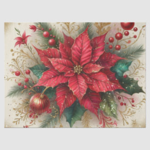Weihnachtsblume Rote Poinsettie Seidenpapier