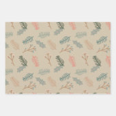 Weihnachtsblume und Geschenke Mix von 3 Geschenkpapier Set (Vorderseite)