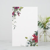 Weihnachtsblumen Briefpapier (Stehend Vorderseite)