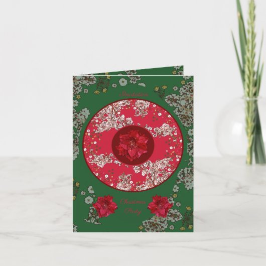 Weihnachtsblumen Einladung (Vorderseite)