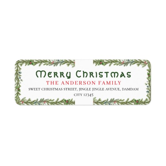 Weihnachtsblumen Elegant Einfache Rücksendeadresse (Vorne)
