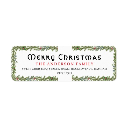 Weihnachtsblumen Elegante einfache Rücksendeadress (Vorne)