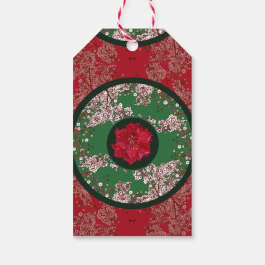 Weihnachtsblumen Geschenkanhänger (Rückseite)