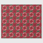 Weihnachtsblumen Geschenkpapier (Flach)