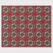 Weihnachtsblumen Geschenkpapier (Flach)