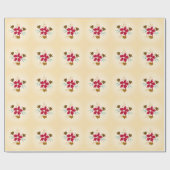 Weihnachtsblumen Geschenkpapier (Flach)