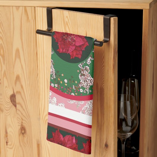 Weihnachtsblumen Geschirrtuch (Drittel gefaltet)