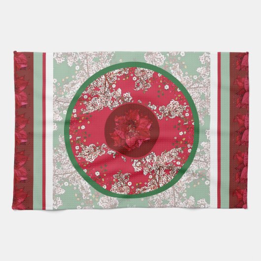 Weihnachtsblumen Geschirrtuch (Horizontal)