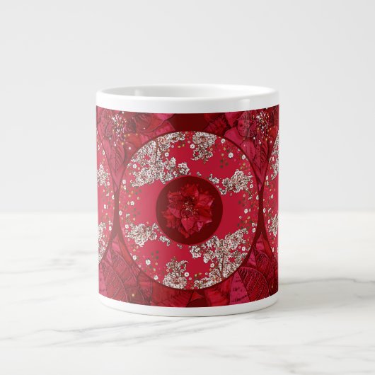 Weihnachtsblumen Jumbo-Tasse (Vorderseite)