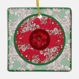 Weihnachtsblumen Keramikornament