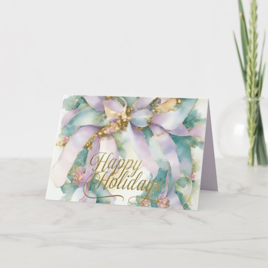 Weihnachtsblumen Lila Aquamarin Feiertagskarte (Vorderseite)