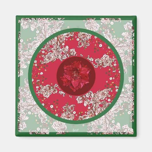 Weihnachtsblumen Magnet (Vorne)