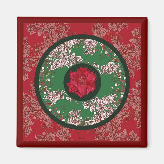 Weihnachtsblumen Magnet (Vorne)