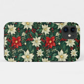 Weihnachtsblumen-Muster Case-Mate iPhone Hülle (Rückseite (Horizontal))