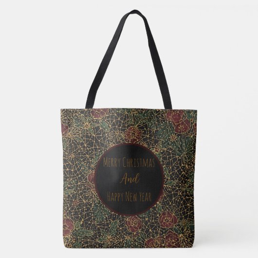 Weihnachtsblumen-Muster, Neujahrsfeier, Tasche (Vorderseite)