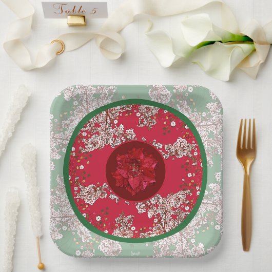Weihnachtsblumen Pappteller (Hochzeit)