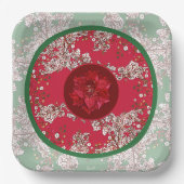 Weihnachtsblumen Pappteller (Vorderseite)